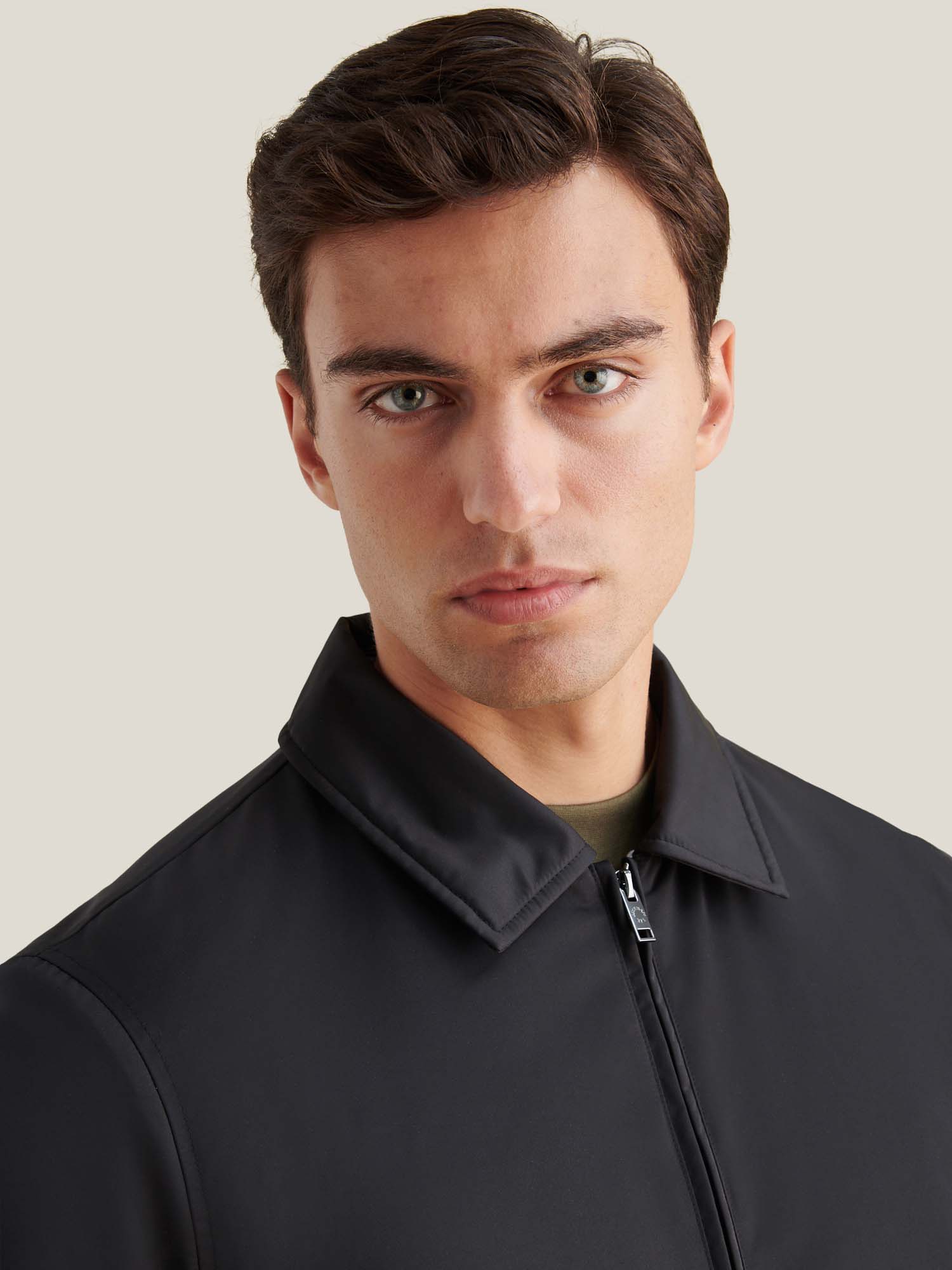 Peckham Rye Light Padded Collar Black Bomber Jacket